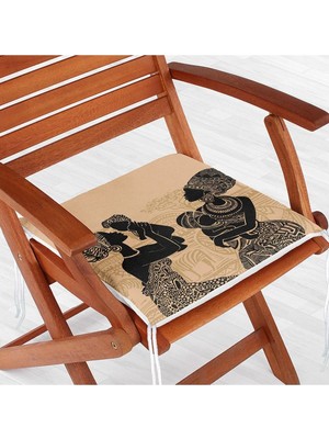Rem Home Rengirenk Dekoratif Sandalye Minderi Etnik 40 x 40 cm Mutfak Balkon Oturma Minderi