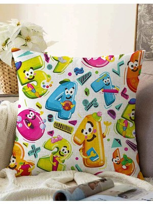 Rem Home Rengirenk Dekoratif Kırlent Kılıfı Modern 43 x 43 cm Salon Koltuk Kanepe Yastık Kılıfı