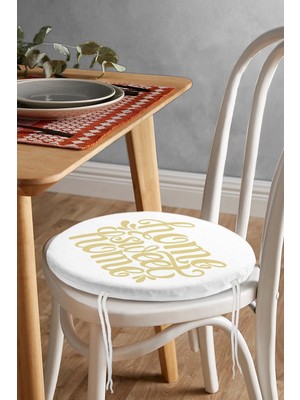 Rem Home Rengirenk Dekoratif Sandalye Minderi Yuvarlak 40 x 40 cm Mutfak Balkon Oturma Minderi
