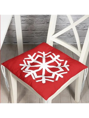 Rem Home Rengirenk Dekoratif Sandalye Minderi Beyaz Hayvan Bağcıklı 40 x 40 cm Mutfak Balkon Oturma Minderi