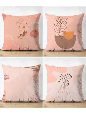 Rem Home Rengirenk Dekoratif Kırlent Kılıfı Modern 43 x 43 cm Salon Koltuk Kanepe Yastık Kılıfı