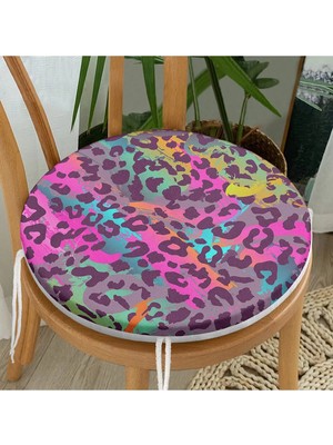 Rem Home Rengirenk Dekoratif Sandalye Minderi Modern Yuvarlak 40 x 40 cm Mutfak Balkon Oturma Minderi