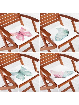 Rem Home Rengirenk Dekoratif Sandalye Minderi Modern 40 x 40 cm Mutfak Balkon Oturma Minderi