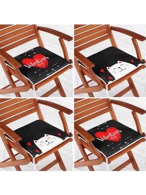 Rem Home Rengirenk Dekoratif Sandalye Minderi Sarı Modern 40 x 40 cm Mutfak Balkon Oturma Minderi