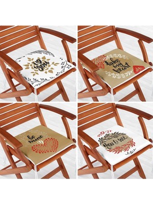 Rem Home Rengirenk Dekoratif Sandalye Minderi Sarı Modern 40 x 40 cm Mutfak Balkon Oturma Minderi