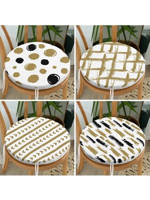 Rem Home Rengirenk Dekoratif Sandalye Minderi Puantiye Yuvarlak 40 x 40 cm Mutfak Balkon Oturma Minderi