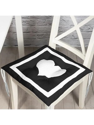 Rem Home Rengirenk Dekoratif Sandalye Minderi Beyaz Hayvan Bağcıklı 40 x 40 cm Mutfak Balkon Oturma Minderi