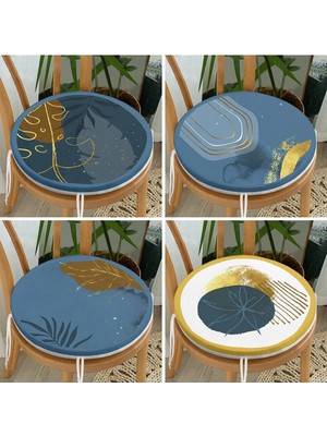 Rem Home Rengirenk Dekoratif Sandalye Minderi Yaprak Yuvarlak 40 x 40 cm Mutfak Balkon Oturma Minderi