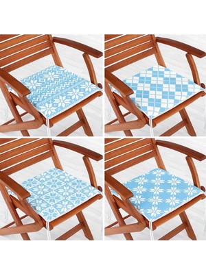 Rem Home Rengirenk Dekoratif Sandalye Minderi Geometrik 40 x 40 cm Mutfak Balkon Oturma Minderi