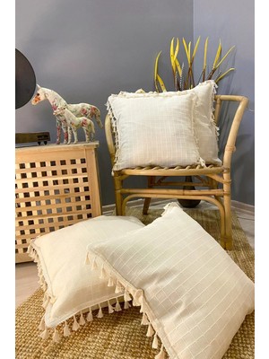 Rem Home Rengirenk Dekoratif Kırlent Kılıfı 43 x 43 cm Salon Koltuk Kanepe Yastık Kılıfı