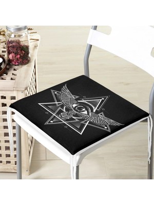 Rem Home Rengirenk Dekoratif Sandalye Minderi Sarı Modern 40 x 40 cm Mutfak Balkon Oturma Minderi