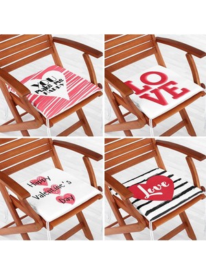 Rem Home Rengirenk Dekoratif Sandalye Minderi Sarı Modern 40 x 40 cm Mutfak Balkon Oturma Minderi
