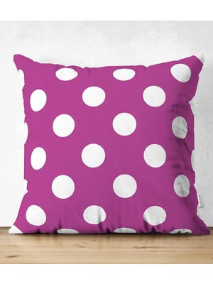 Rem Home Rengirenk Dekoratif Kırlent Kılıfı Puantiye 43 x 43 cm Salon Koltuk Kanepe Yastık Kılıfı