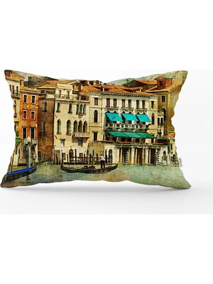 Rem Home Rengirenk Dekoratif Kırlent Kılıfı Sarı 35 x 55 cm Salon Koltuk Kanepe Yastık Kılıfı