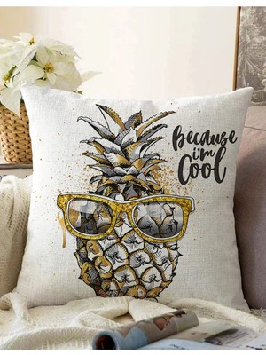 Rem Home Rengirenk Dekoratif Kırlent Kılıfı Beyaz 43 x 43 cm Salon Koltuk Kanepe Yastık Kılıfı