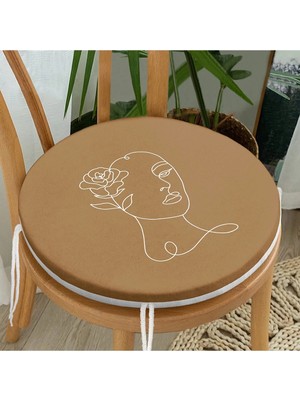 Rem Home Rengirenk Dekoratif Sandalye Minderi Modern Yuvarlak 40 x 40 cm Mutfak Balkon Oturma Minderi