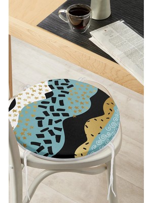 Rem Home Rengirenk Dekoratif Sandalye Minderi Beyaz Yuvarlak 40 x 40 cm Mutfak Balkon Oturma Minderi