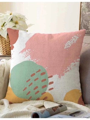 Rem Home Rengirenk Dekoratif Kırlent Kılıfı Sarı 43 x 43 cm Salon Koltuk Kanepe Yastık Kılıfı