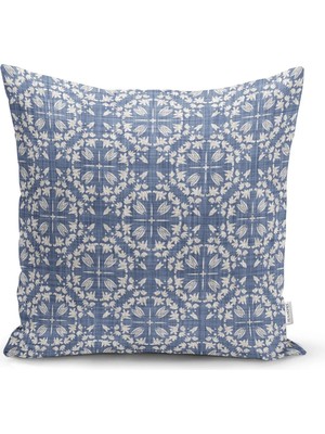 Rem Home Rengirenk Dekoratif Kırlent Kılıfı Lacivert 43 x 43 cm Salon Koltuk Kanepe Yastık Kılıfı