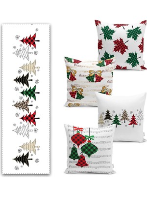 Rem Home Rengirenk Dekoratif Kırlent Kılıfı Sarı Ekose 43 x 43 cm Salon Koltuk Kanepe Yastık Kılıfı
