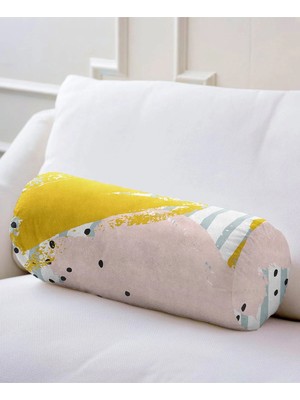 Rem Home Rengirenk Dekoratif Kırlent Kılıfı Soyut 60 x 20 cm Salon Koltuk Kanepe Yastık Kılıfı
