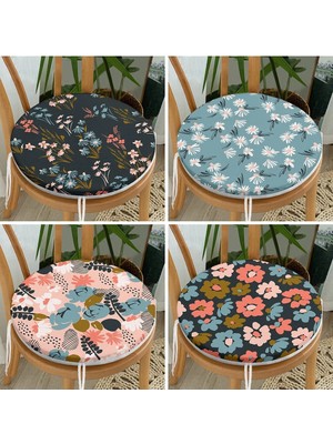 Rem Home Rengirenk Dekoratif Sandalye Minderi Modern Yuvarlak 40 x 40 cm Mutfak Balkon Oturma Minderi