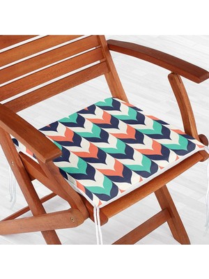 Rem Home Rengirenk Dekoratif Sandalye Minderi Sarı Modern 40 x 40 cm Mutfak Balkon Oturma Minderi