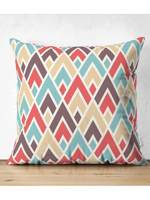 Rem Home Rengirenk Dekoratif Kırlent Kılıfı 43 x 43 cm Salon Koltuk Kanepe Yastık Kılıfı
