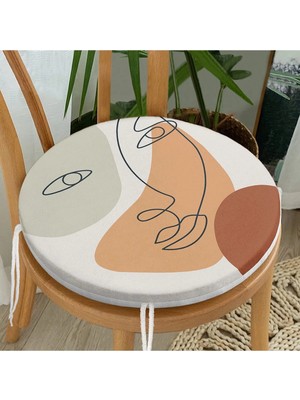 Rem Home Rengirenk Dekoratif Sandalye Minderi Sarı Bohem Yuvarlak 40 x 40 cm Mutfak Balkon Oturma Minderi