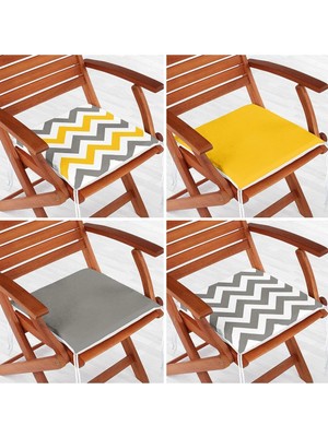 Rem Home Rengirenk Dekoratif Sandalye Minderi Gri 40 x 40 cm Mutfak Balkon Oturma Minderi