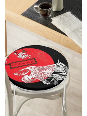 Rem Home Rengirenk Dekoratif Sandalye Minderi Beyaz Modern Yuvarlak 40 x 40 cm Mutfak Balkon Oturma Minderi