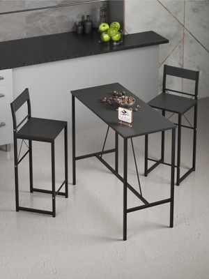 Retodesign Siyah Good Bar Masa Takımı