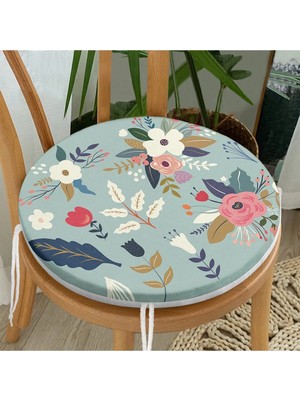 Rem Home Rengirenk Dekoratif Sandalye Minderi Modern Yuvarlak 40 x 40 cm Mutfak Balkon Oturma Minderi