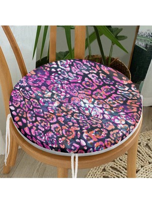 Rem Home Rengirenk Dekoratif Sandalye Minderi Modern Yuvarlak 40 x 40 cm Mutfak Balkon Oturma Minderi