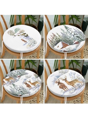Rem Home Rengirenk Dekoratif Sandalye Minderi Modern Yuvarlak 40 x 40 cm Mutfak Balkon Oturma Minderi