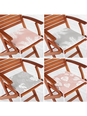 Rem Home Rengirenk Dekoratif Sandalye Minderi Yaprak 40 x 40 cm Mutfak Balkon Oturma Minderi