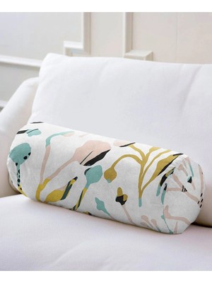 Rem Home Rengirenk Dekoratif Kırlent Kılıfı Beyaz Modern 60 x 20 cm Salon Koltuk Kanepe Yastık Kılıfı