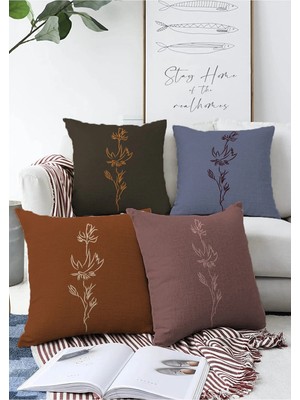 Rem Home Rengirenk Dekoratif Kırlent Kılıfı 43 x 43 cm Salon Koltuk Kanepe Yastık Kılıfı