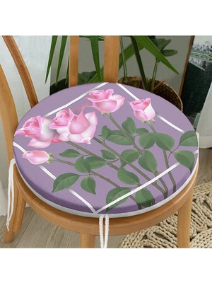 Rem Home Rengirenk Dekoratif Sandalye Minderi Sarı Modern Yuvarlak 40 x 40 cm Mutfak Balkon Oturma Minderi