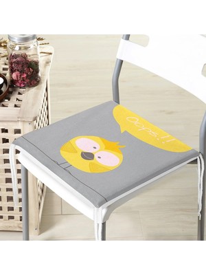 Rem Home Rengirenk Dekoratif Sandalye Minderi Gri Modern 40 x 40 cm Mutfak Balkon Oturma Minderi