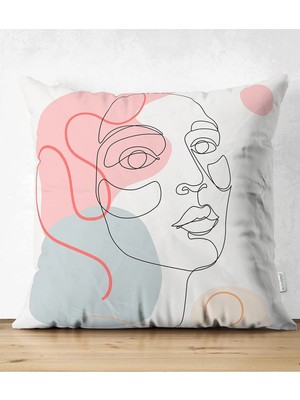 Rem Home Rengirenk Dekoratif Kırlent Kılıfı Kırmızı Modern 43 x 43 cm Salon Koltuk Kanepe Yastık Kılıfı