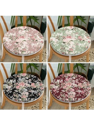 Rem Home Rengirenk Dekoratif Sandalye Minderi Modern Yuvarlak 40 x 40 cm Mutfak Balkon Oturma Minderi