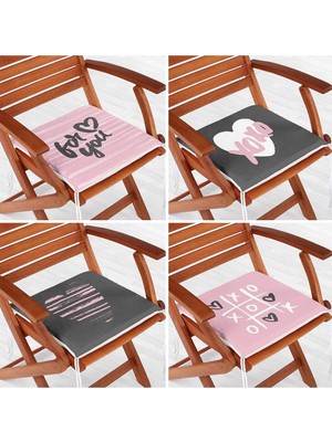 Rem Home Rengirenk Dekoratif Sandalye Minderi Sarı Modern 40 x 40 cm Mutfak Balkon Oturma Minderi