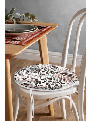 Rem Home Rengirenk Dekoratif Sandalye Minderi Modern Yuvarlak 40 x 40 cm Mutfak Balkon Oturma Minderi