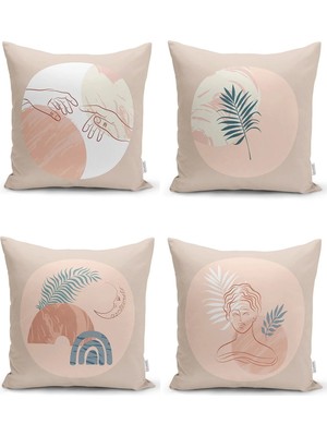 Rem Home Rengirenk Dekoratif Kırlent Kılıfı Sarı Modern 43 x 43 cm Salon Koltuk Kanepe Yastık Kılıfı