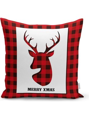 Rem Home Rengirenk Dekoratif Kırlent Kılıfı Sarı Ekose 43 x 43 cm Salon Koltuk Kanepe Yastık Kılıfı
