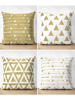 Rem Home Rengirenk Dekoratif Kırlent Kılıfı Geometrik 43 x 43 cm Salon Koltuk Kanepe Yastık Kılıfı