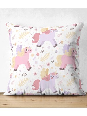 Rem Home Rengirenk Dekoratif Kırlent Kılıfı 43 x 43 cm Salon Koltuk Kanepe Yastık Kılıfı