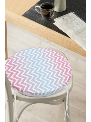 Rem Home Rengirenk Dekoratif Sandalye Minderi Sarı Yuvarlak 40 x 40 cm Mutfak Balkon Oturma Minderi