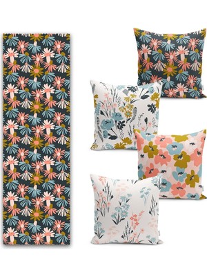 Rem Home Rengirenk Dekoratif Kırlent Kılıfı Sarı 43 x 43 cm Salon Koltuk Kanepe Yastık Kılıfı